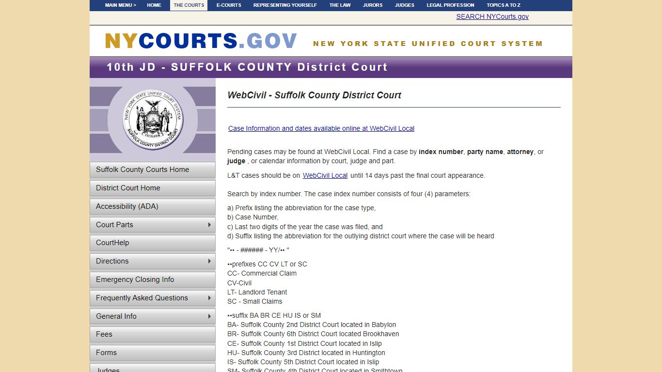 WebCivil - Suffolk County District Court | NYCOURTS.GOV